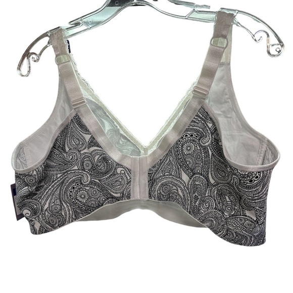 Catherine’s Intimates No Wire BlackWhite Paisley Print Cotton Comfort NWT 50DDD - Picture 2 of 12